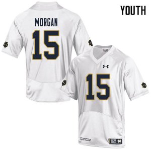 Notre Dame Fighting Irish Youth D.J. Morgan #15 White Under Armour Authentic Stitched College NCAA Football Jersey HUL1499TO